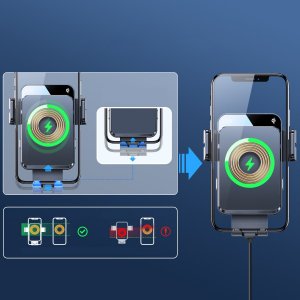 Joyroom Joyroom automatyczny elektryczny uchwyt samochodowy na kratkę wentylacyjną nawiew z ładowarką bezprzewodową Qi 15W (JR-ZS219) 12