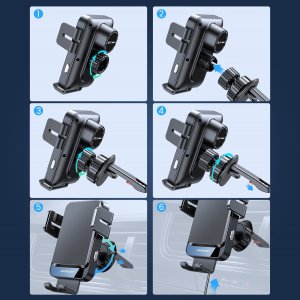 Joyroom Joyroom automatyczny elektryczny uchwyt samochodowy na kratkę wentylacyjną nawiew z ładowarką bezprzewodową Qi 15W (JR-ZS219) 14