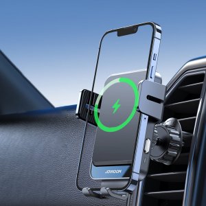 Joyroom Joyroom automatyczny elektryczny uchwyt samochodowy na kratkę wentylacyjną nawiew z ładowarką bezprzewodową Qi 15W (JR-ZS219) 16