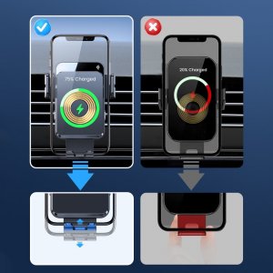 Joyroom Joyroom automatyczny elektryczny uchwyt samochodowy na kratkę wentylacyjną nawiew z ładowarką bezprzewodową Qi 15W (JR-ZS219) 6