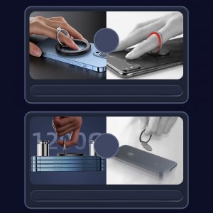 Joyroom Joyroom zestaw wielofunkcyjny magnetyczny uchwyt samochodowy ring podstawka do telefonu czarny (JR-ZS294) 13