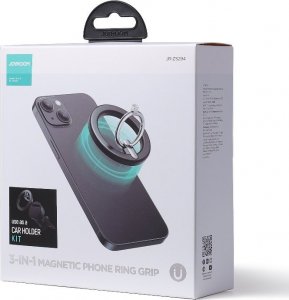Joyroom Joyroom zestaw wielofunkcyjny magnetyczny uchwyt samochodowy ring podstawka do telefonu czarny (JR-ZS294) 19