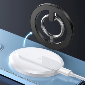 Joyroom Joyroom zestaw wielofunkcyjny magnetyczny uchwyt samochodowy ring podstawka do telefonu czarny (JR-ZS294) 5