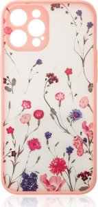 Hurtel Design Case etui do iPhone 12 Pro Max pokrowiec w kwiaty różowy 1