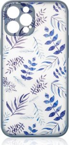 Hurtel Design Case etui do iPhone 12 Pro Max pokrowiec w kwiaty ciemnoniebieski 1