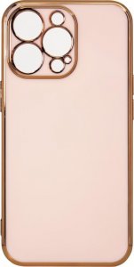 Hurtel Lighting Color Case etui do Xiaomi Redmi Note 11 żelowy pokrowiec ze złotą ramką różowy 1