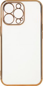 Hurtel Lighting Color Case etui do Xiaomi Redmi Note 11 żelowy pokrowiec ze złotą ramką biały 1