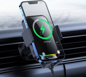 Baseus Baseus Halo uchwyt samochodowy do telefonu z ładowarką indukcyjną 15W na kartkę czarny (SUDD000001) 2