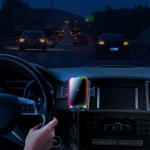 Baseus Baseus Halo uchwyt samochodowy do telefonu z ładowarką indukcyjną 15W na kartkę czarny (SUDD000001) 4