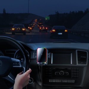 Baseus Baseus Halo uchwyt samochodowy do telefonu z ładowarką indukcyjną 15W na kartkę czarny (SUDD000001) 6