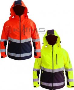 Consorte Softshell SNOW HAWK - ocieplana polarem kurtka z softschell'u, ostrzegawcza z kapturem - pomarańczowy M 1
