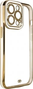 Hurtel Fashion Case etui do Xiaomi Redmi Note 11 Pro żelowy pokrowiec ze złotą ramką biały 1
