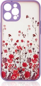 Hurtel Design Case etui do iPhone 12 Pro pokrowiec w kwiaty fioletowy 1