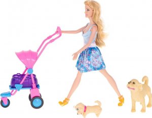 Kontext Lalka spacer z pieskami w wózku spacerówka 6