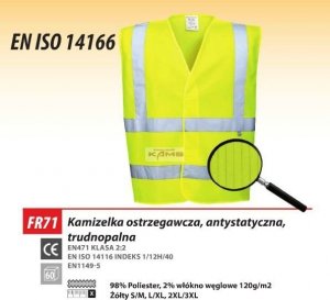 Portwest FR71 KAMIZELKA OSTRZEGAWCZA, ANTYSTATYCZNA, TRUDNOPALNA - pomarańczowy L/XL 1