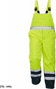 CERVA PADSTOW - ocieplane spodnie ochronne ogrodniczki, wodoodporne, 100% Oxford polyester/PU - żółty XL 1