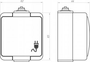 Montis GNIAZDO ELEKTRYCZNE HERMETYCZNE NATYNKOWE IP44 5