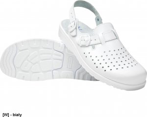 MEDIBUT BMKLADZ2PASMES - skórzane białe buty zawodowe medyczne lub gastronomi męskie 44 1