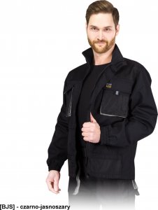 R.E.I.S. FORECO-J - bluza ochronna, mieszanka poliestrowo-bawełniana 260 g/m2, zamek błyskawiczny z zapięciem na rzepy, 6 kieszeni, - moro-czarny XL 1