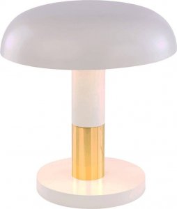 Lampa stołowa Amplex Stołowa LAMPA stojąca FUNGO 0571 Amplex nocna LAMPKA metalowy grzybek biały złoty 1