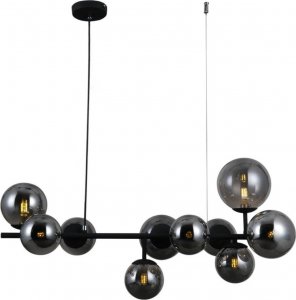 Lampa wisząca Italux Modernistyczna LAMPA wisząca FRONTERA PND-40423-10 Italux metalowa OPRAWA szklane kule zwis czarny przydymiony 2