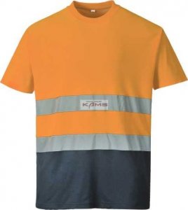 Portwest S173 - T-shirt ostrzegawczy dwukolorowe ostrzegawczy Cotton Comfort - pomarańczowo-granatowy M 1