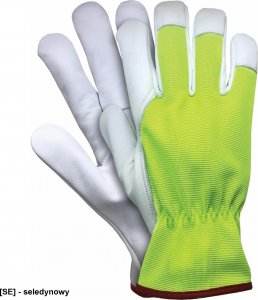 R.E.I.S. RLTOPER-VIVO - rękawice ochronne z koziej skóry, fluorescencyjne kolory - seledynowy 7 1