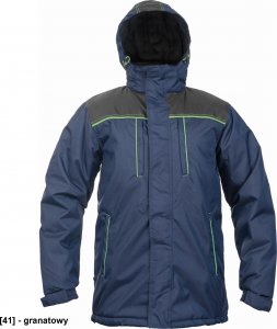 CERVA CREMORNE parka - męska zimowa parka, stały kaptur, przedłużony tył, 100% poliester - granatowy XL 1