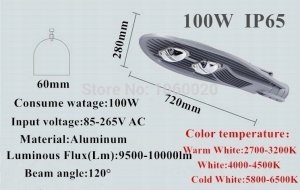 Tech-Led LATARNIA LAMPA ULICZNA PRZEMYSŁOWA LED 100 W Wwa 4