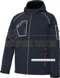 INDUSTRIAL STARTER PERFECT 04520 - Praktyczna ciepła kurtka softshellowa ISSA LINE, kaptur, odblaskowe wstawki, - niebieski M 1