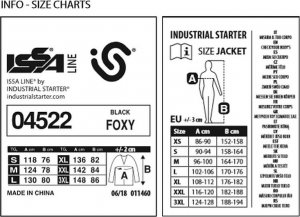 INDUSTRIAL STARTER PERFECT 04520 - Praktyczna ciepła kurtka softshellowa ISSA LINE, kaptur, odblaskowe wstawki, - czarny 3XL 4