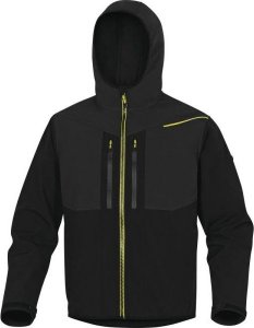 Delta Plus HORTEN2 - KURTKA, "SOFTSHELL", STAŁY KAPUTUR, 3 LAMINOWANE WARSTWY, ODBLASKOWE LAMÓWKI, - czarno-pomarańczowy S 1