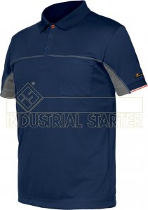 INDUSTRIAL STARTER ISSA EXTREME 8825B - koszulka polo szybkoschnąca, oddychająca z elementami odblaskowymi, 100% dzianina - niebieski XL 1