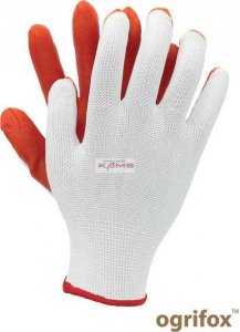 Ogrifox OX-LATUA -  rękawice z poliestru powlekane latexem, zakończone ściągaczem - biało-niebieski 2