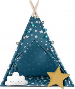 Namiot tipi dla dzieci ze światełkami Nukido - niebieski 2