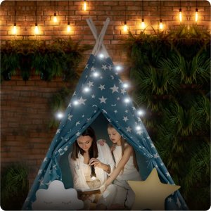 Namiot tipi dla dzieci ze światełkami Nukido - niebieski 6