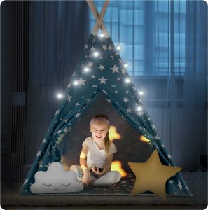 Namiot tipi dla dzieci ze światełkami Nukido - niebieski 7