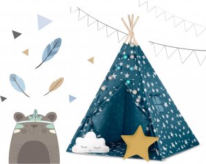 Namiot tipi dla dzieci ze światełkami Nukido - niebieski 9