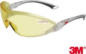 3M 3M-OO-2840 - okulary ochronne, poliwęglanowe soczewki, filtr UV, regulowany kąt nachylenia - żółty. 1