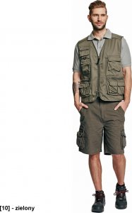 CERVA CORONA - lekka kamizelka z kieszeniami i metalową obręczą do podpięcia karabińczyka - zielony XL 2