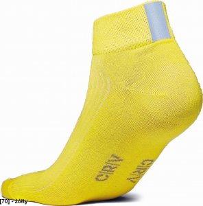 CERVA ENIF SKARPETY - niskie skarpety sportowe z odblaskowym pasem z tyłu - żółty r.39 1