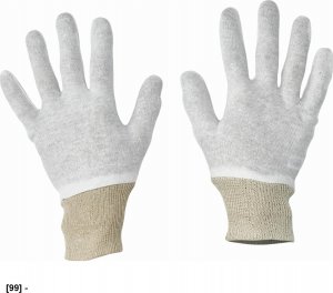 CERVA CORMORAN - Rękawice ochronne, dziana tkanina, połączenie wybielanej bawełny i poliestru, elastyczny rękaw, min. 12 par 7 1