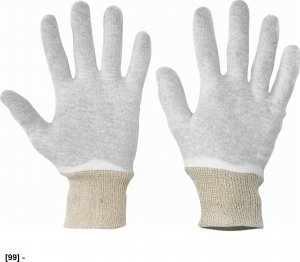 CERVA CORMORAN - Rękawice ochronne, dziana tkanina, połączenie wybielanej bawełny i poliestru, elastyczny rękaw, min. 12 par 7 2