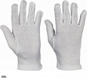 CERVA KITE - Rękawice szyte, dzianina  białe bawełniane  kosmetyczne 100% bawełna 7 2