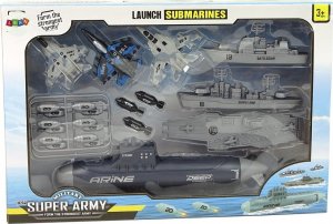 LeanToys Zestaw Armii Morskiej Okrętowa Baza Wojskowa Odrzutowce Bomby Wyrzutnia 6