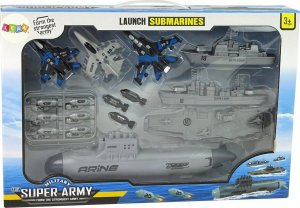 LeanToys Zestaw Armii Morskiej Okrętowa Baza Wojskowa Odrzutowce Bomby Wyrzutnia 7