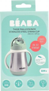 Beaba Beaba Bidon termiczny termobutelka ze słomką 250 ml Sage green 11