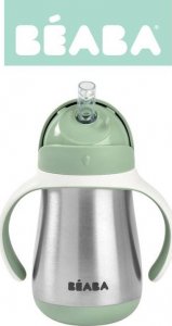 Beaba Beaba Bidon termiczny termobutelka ze słomką 250 ml Sage green 12
