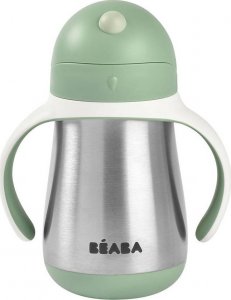 Beaba Beaba Bidon termiczny termobutelka ze słomką 250 ml Sage green 2