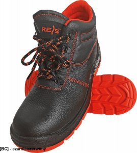 R.E.I.S. BRYESK-T-SB - skórzane buty robocze typu trzewik, stalowy podnosek, podeszwa antypoślizgowa, olejoodporna - czarno-czerwony 39 1